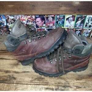 Vintage NIKE 'Air Tumalo' Brown Leather Hiking Boots Women's Sz 7 Trail Outdoors